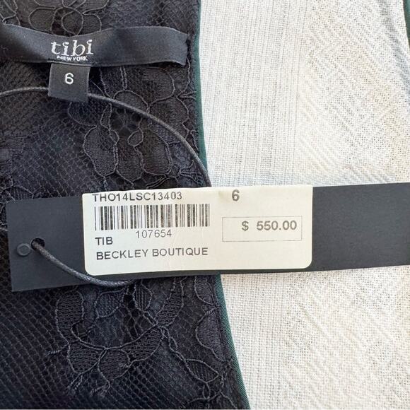 Tibi Silk and Leather Slip Dress Emerald Green Size 6 NWT - Picture 10 of 13